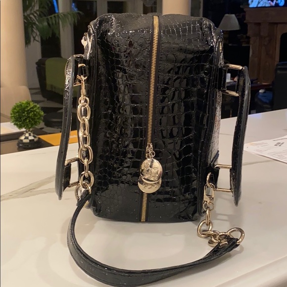 SOLD-MCM Designer Purse Bag Limited Edition Black & White Marquis Satchel Rare - Picture 4 of 16